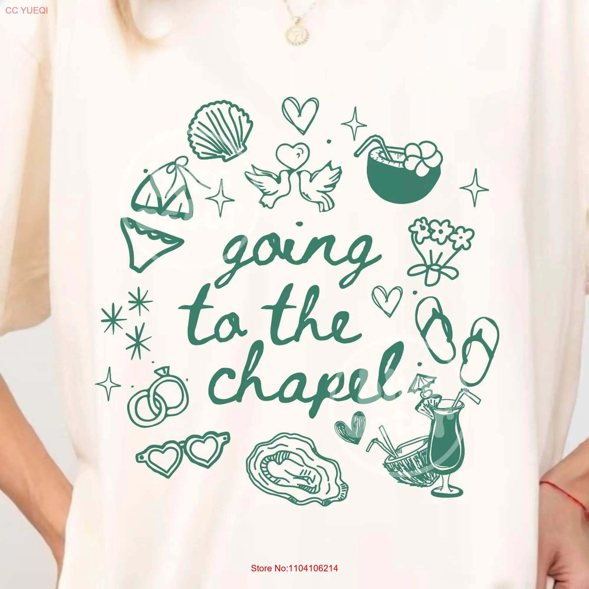 Going to the Chapel Beach Theme Comfort Colors T Shirt Blue Coquette Bachelorette Bride Just Engaged s for Newly