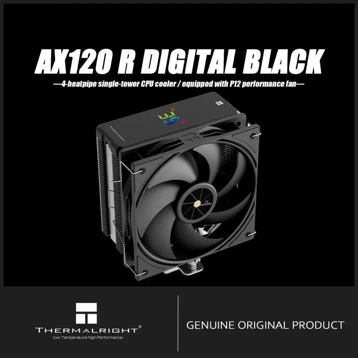 

Thermalright Assassin X 120 R ЦИФРОВОЙ ЧЕРНЫЙ ЦП Воздушный охладитель Дисплей температуры 4 тепловых трубки, оснащенный вентилятором P12