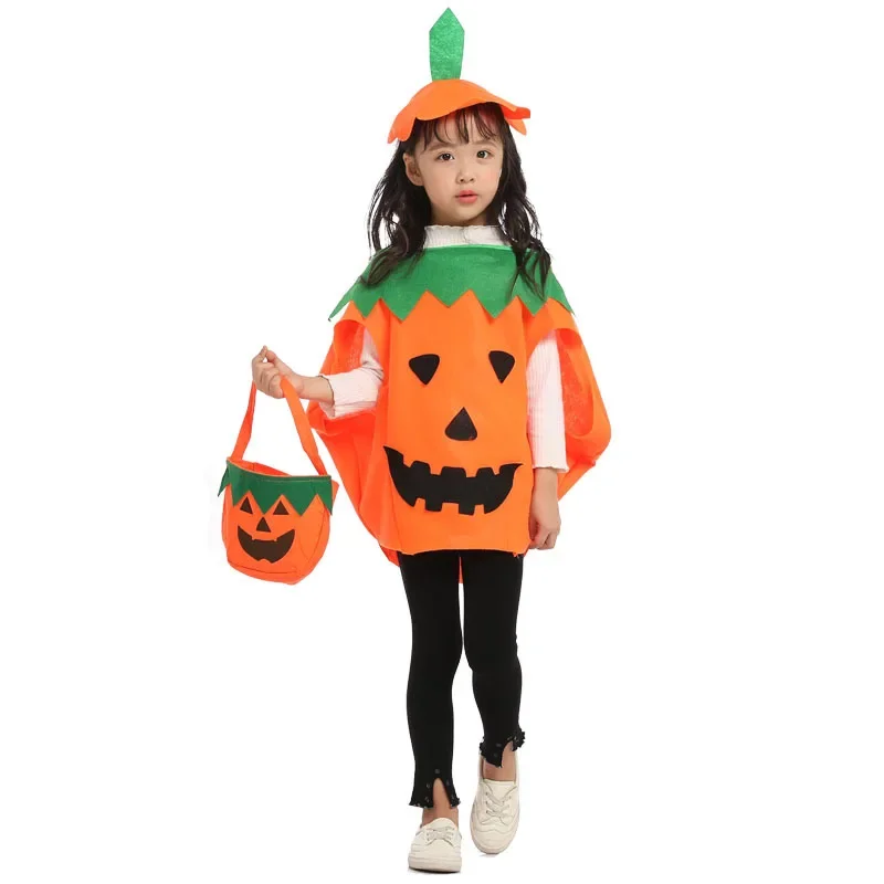 

Halloween Adult Children's Cosplay Costume Clothing Fruit Pumpkin Clothing Hat Ball Party Dressing Performance Clothing With Hat