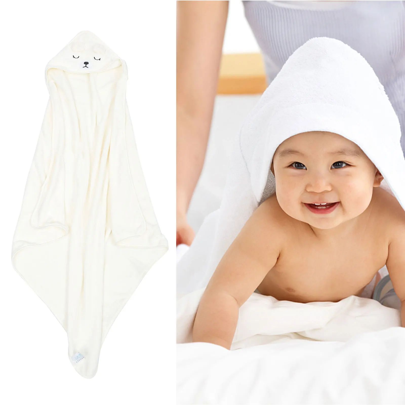 قطعة واحدة من رداء حمام الأطفال المصنوع من الصوف المرجاني لطيف على الجلد ومزخرف بخفيف لمنشفة حمام مريحة لوقت الاستحمام #3