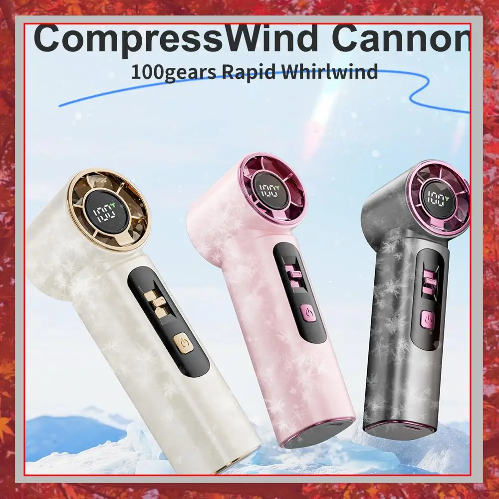 

Portable Handheld Turbo Fan Rechargeable Personal Fan 100 Speeds LED Display Portable Fan Travel Essentials Gifts for Women Men