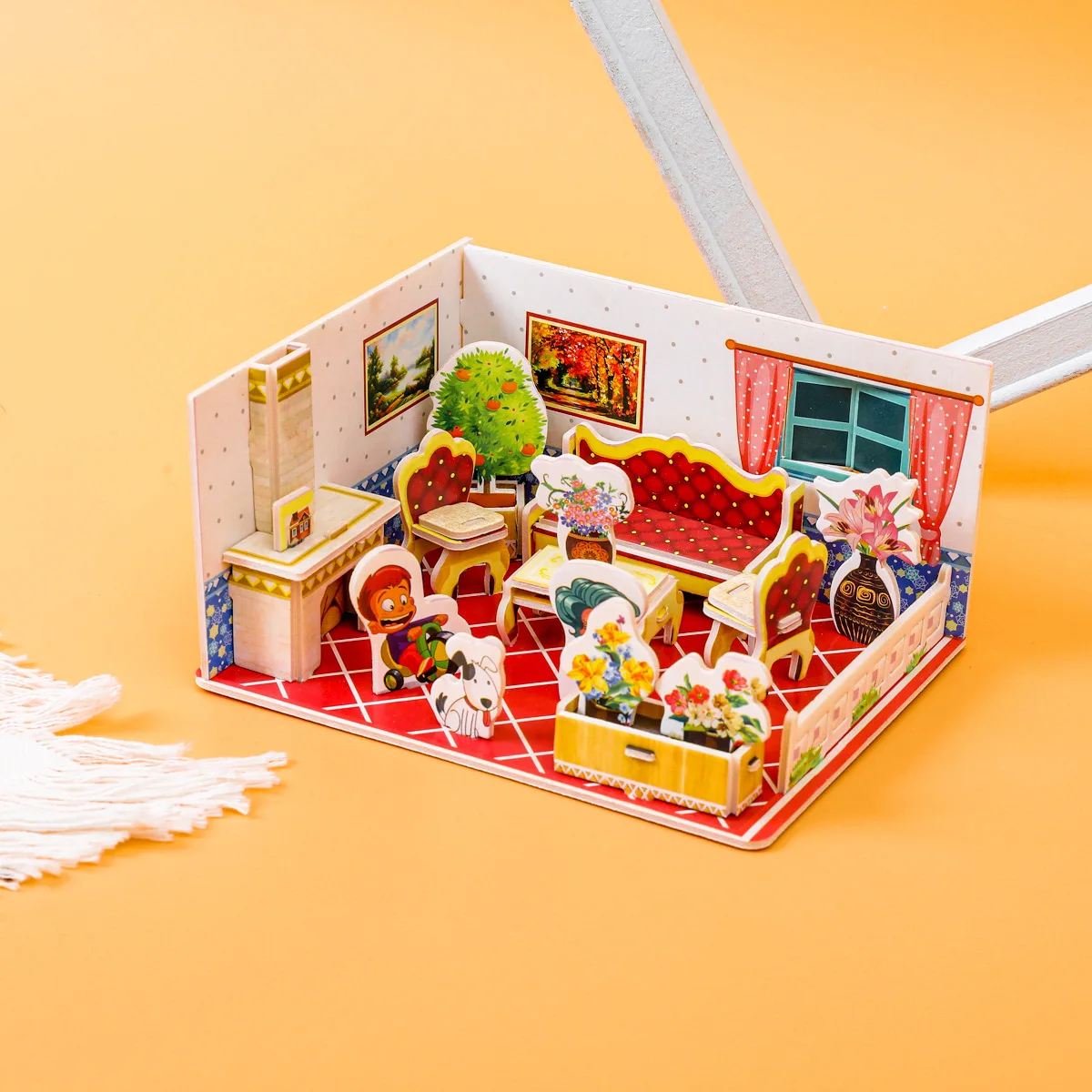 Montessori 3D Puzzle Jigsaw Learning Educational Toys Play Pretend Room Series Kindergarten Handmade Children\'s Early Education