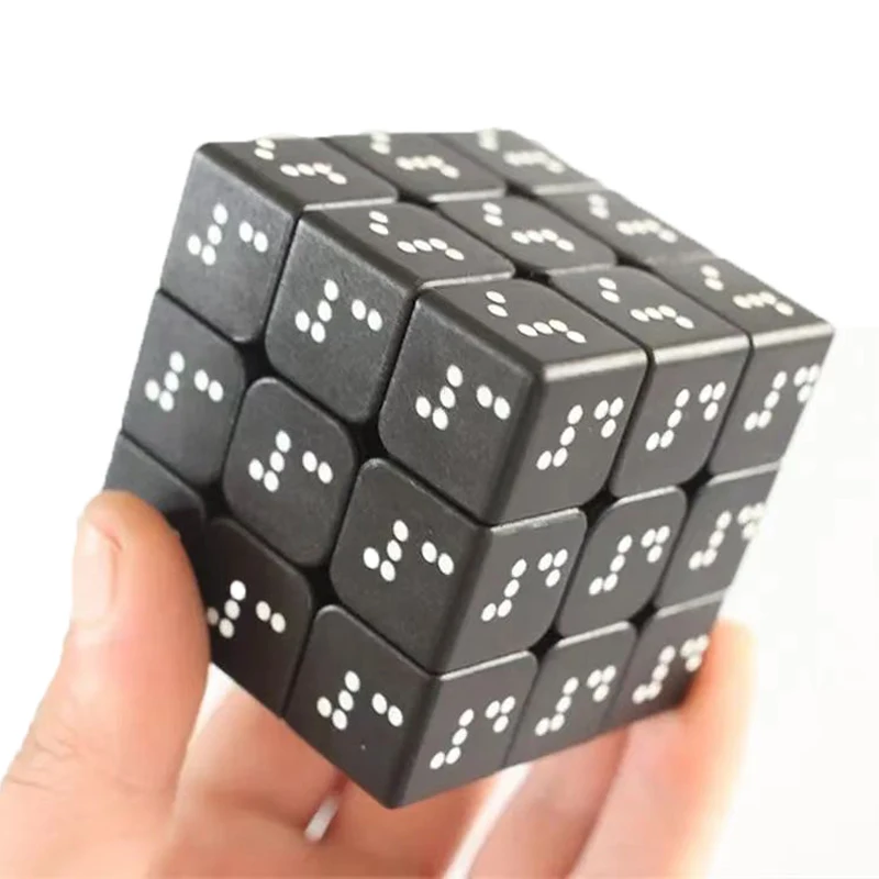 Braille Speed Cube 3x3x3 Educational Puzzle Toys Special for Blind Unique Gifts For Kids Adults Teens IQ Challenge
