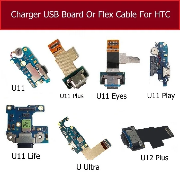 Charger USB Jack Board For HTC u11 eyes life PLAY plus U12 PLUS U ultra Charging Port Module Usb Connector Port Board Parts