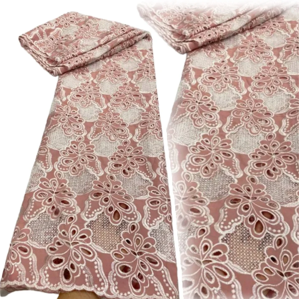 

Nigerian Lace Fabrics High Quality Lace African Fabric Milk Silk Guipure Cord Lace Fabric For Party Dress Sewing C1205