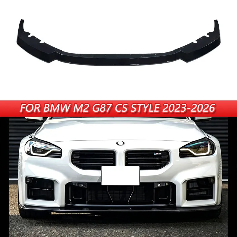

FOR BMW M2 G87 CS STYLE 2023-2026 ABS glossy black Front Lip Bumper Spoiler Body Kit Car Accessories