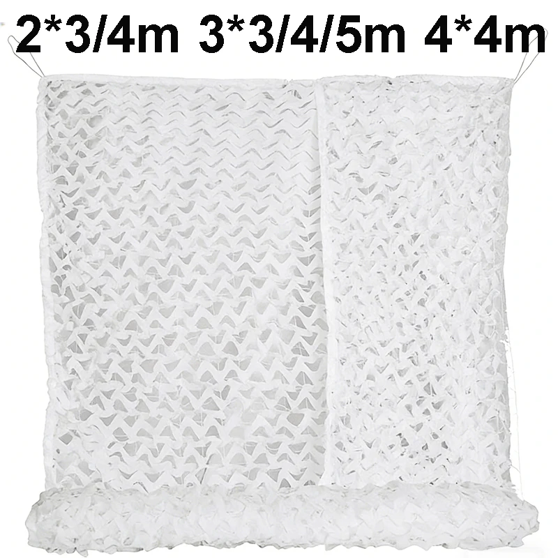 White Camo Net 2*3/4m 3×3/4/5m 4*4 Garden Tent Camouflage Netting Sun Shade Hood Background Decoration Snow Winter Hunting Party