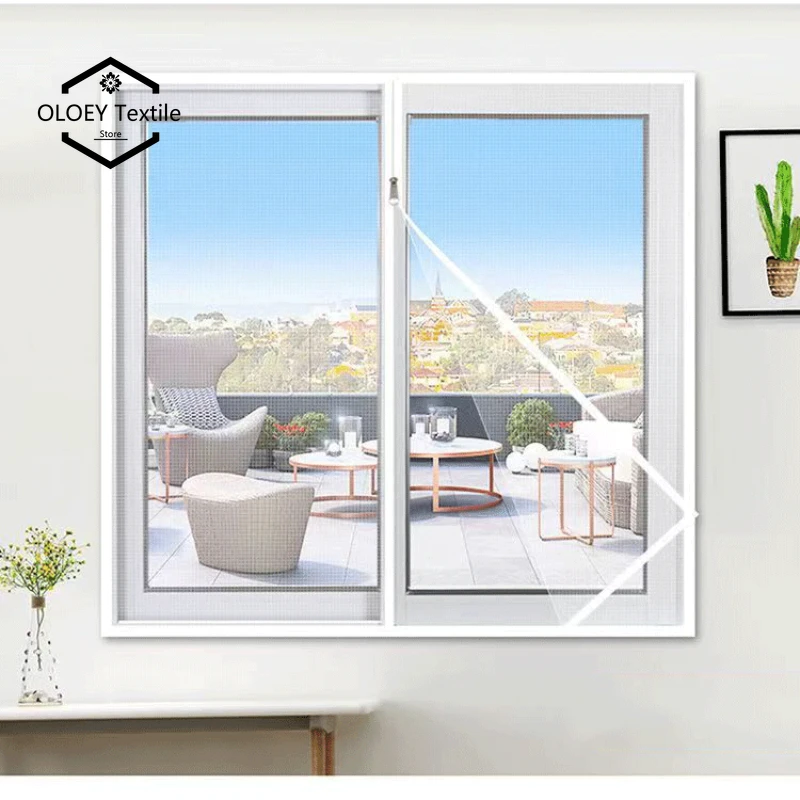 

Customizable Mosquito Screen Window, Home Self Installed Mosquito Net, Self-adhesive Screen Window, Zipper Style, White