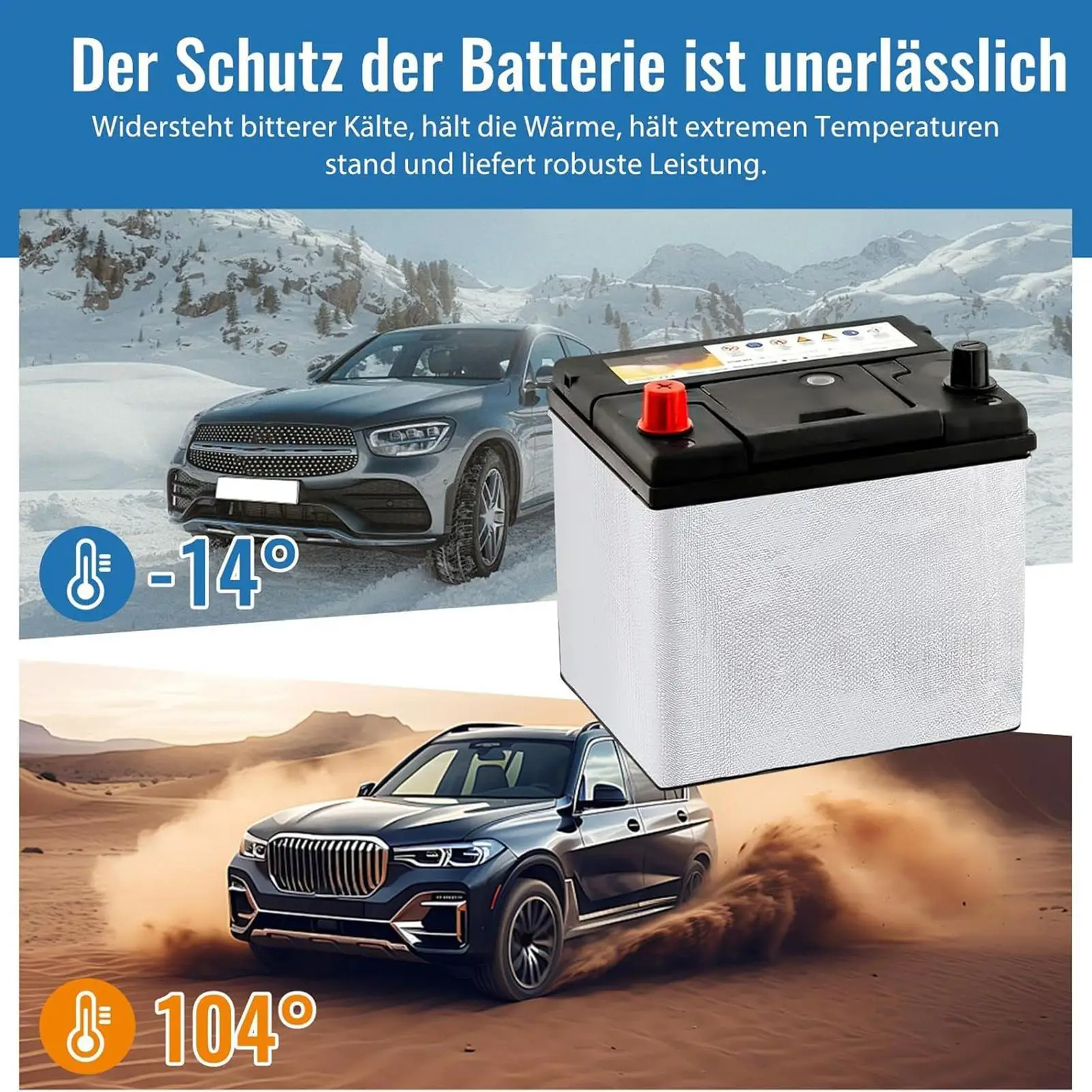Car Battery Blanket 40.167.09 Inch Fireproof Flexible Protector Car Battery Insulation Blanket For RV Trailer Boat Marine Cold
