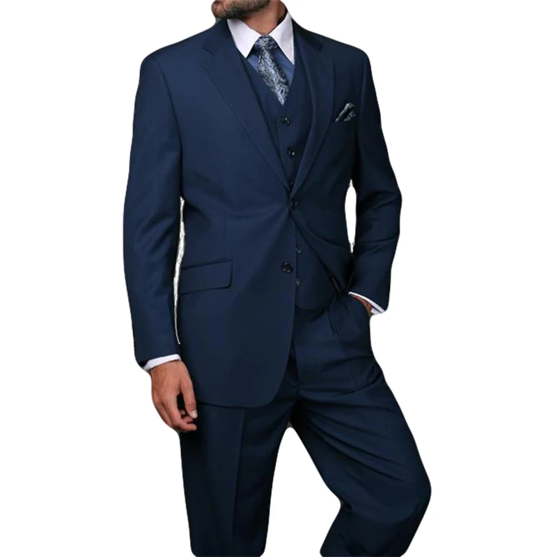 2023 handsome men's suits Wholesale - Dark blue/custom custom wedding suit men for the groom/best man suit dress (jakcet + pants