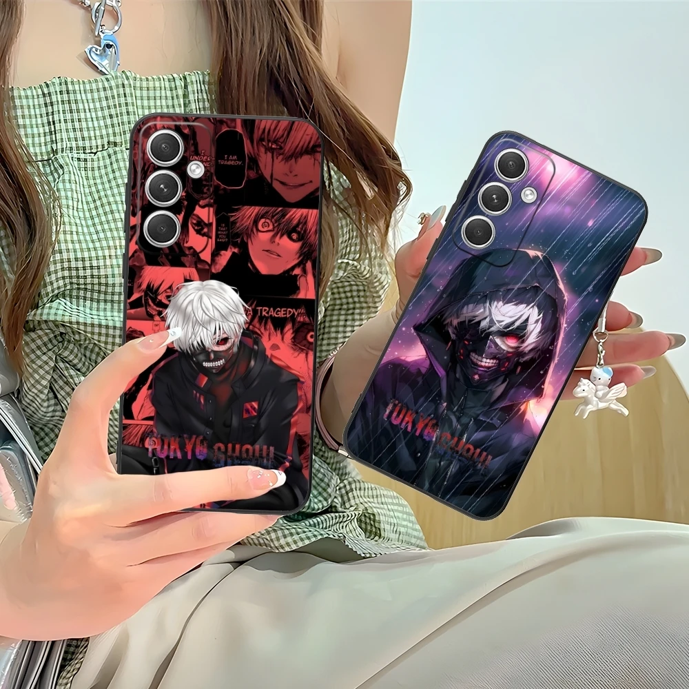 Tokyo Ghoul Kaneki Mobile Cell Phone Case for Samsung M55 35 15 54 34 14 33 23 13 42 32 22 F55 23 12 5G Black Phone Cover Shell