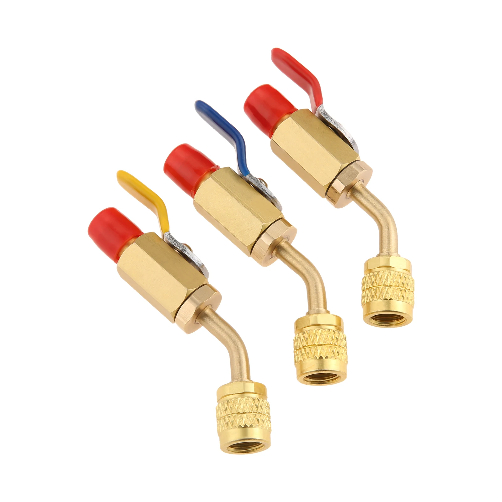 

3Pcs A2L R-32 R-454B Ball Valve Adapter 1/4" Left-Hand Female Ball Valve Hose Adapter for R-32/R-454B A2L Refrigerant Tanks
