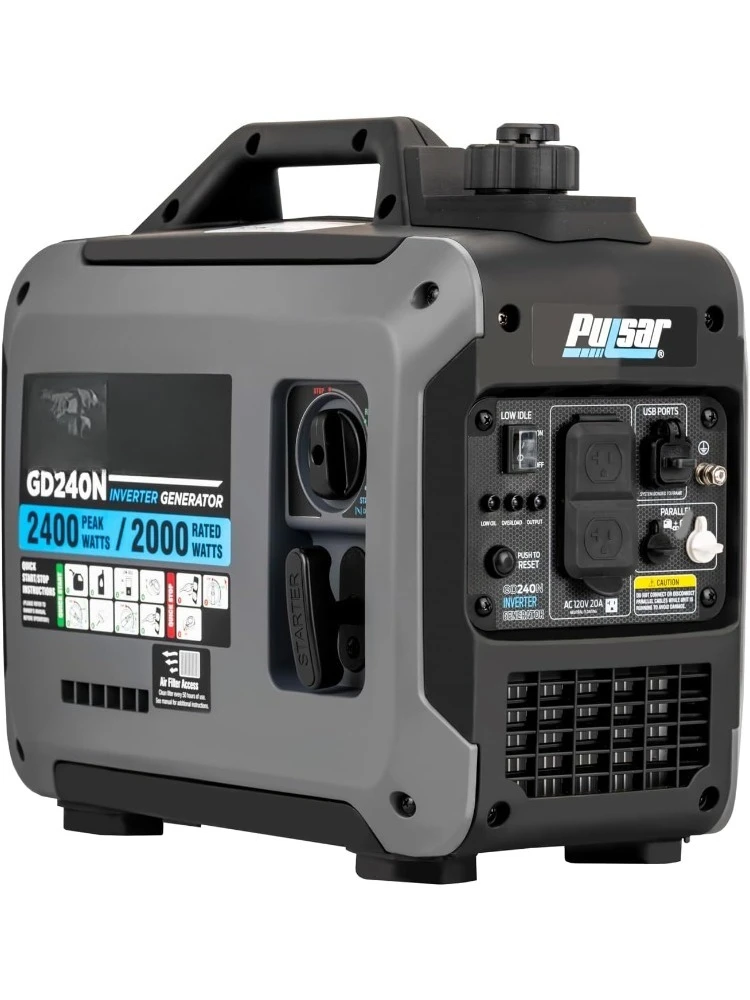 

Портативный газовый тихий инверторный генератор мощностью 2,400 Вт с USB-розеткой и параллельной способностью, GD240N