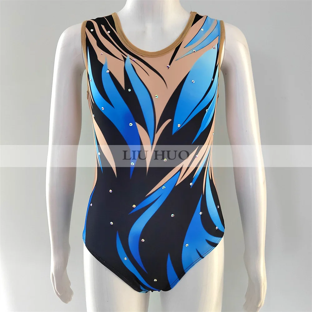 LIUHUO Ritmik Jimnastik Leotard Özelleştirmek Yetişkin Kadın kadın kostümü Performans Yarışması Dans Elbise Çok Renkli Tulum