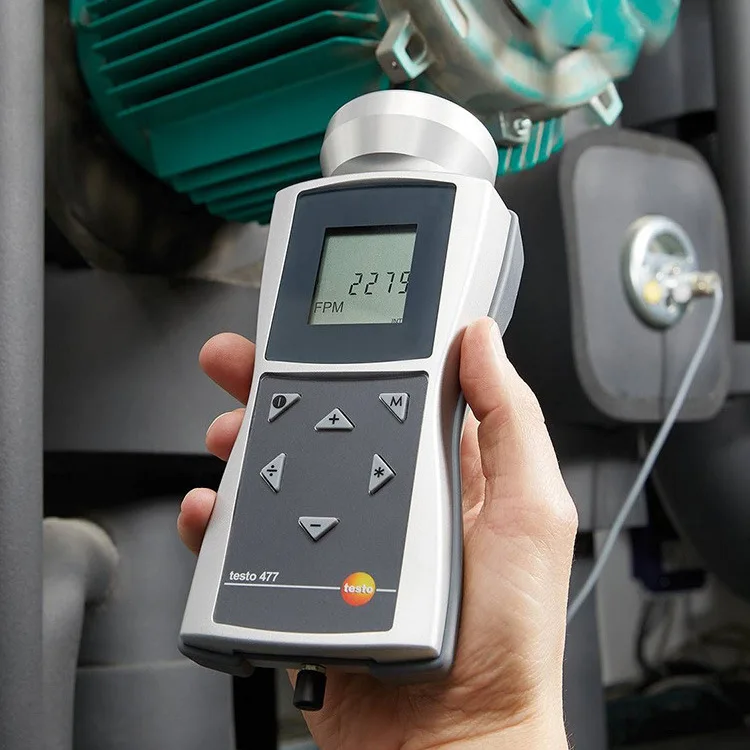 Testo 477 Stroboscope Light Emitting Diode Electronic Tachometer 220V High Precision Handheld Flash Speed Liquid Machine Battery