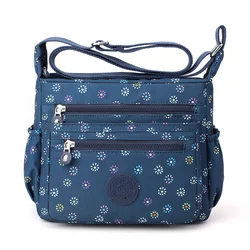 High Quality Waterproof Light Nylon Women Crossbody Bag Multi-pockets Female Shoulder Bag Fashion Casual Floral Handbag