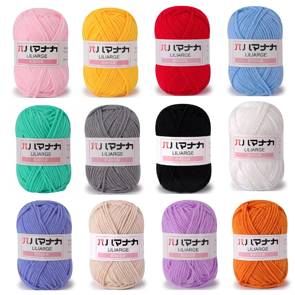 12Pc Milk Cotton Yarn For Hand Knitting Acrylic Wool Knit Yarn Crochet Scarf Hat Yarn DIY Line Threads Handmade