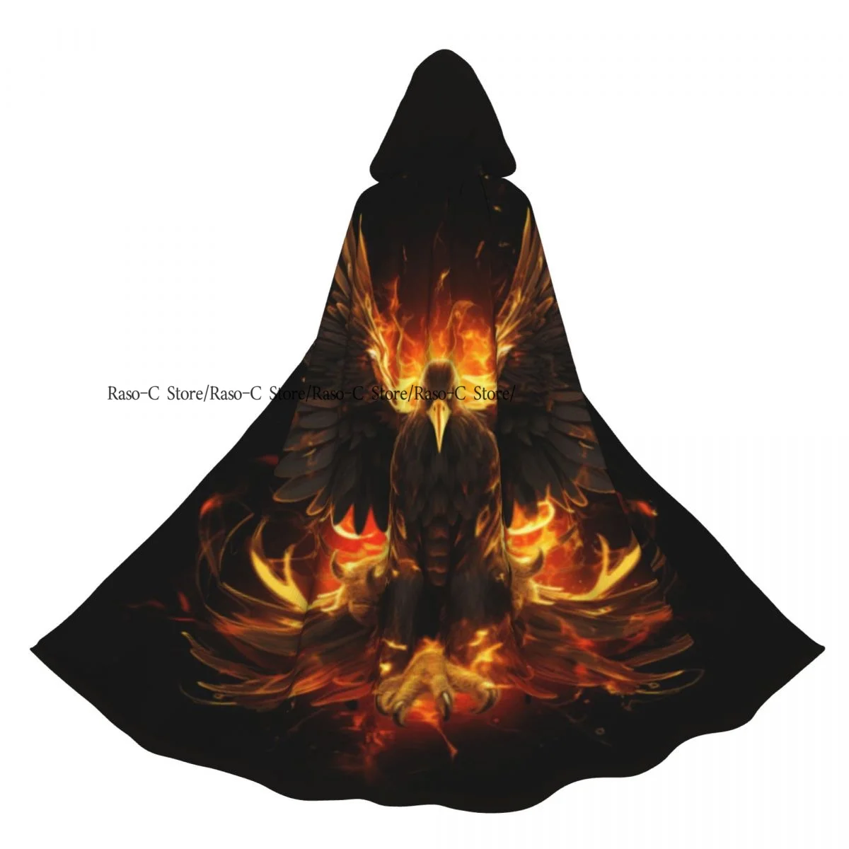 

Unisex Adult Majestic Phoenix Mythical Bird With Fiery Wings Cloak with Hood Long Witch Costume Cosplay