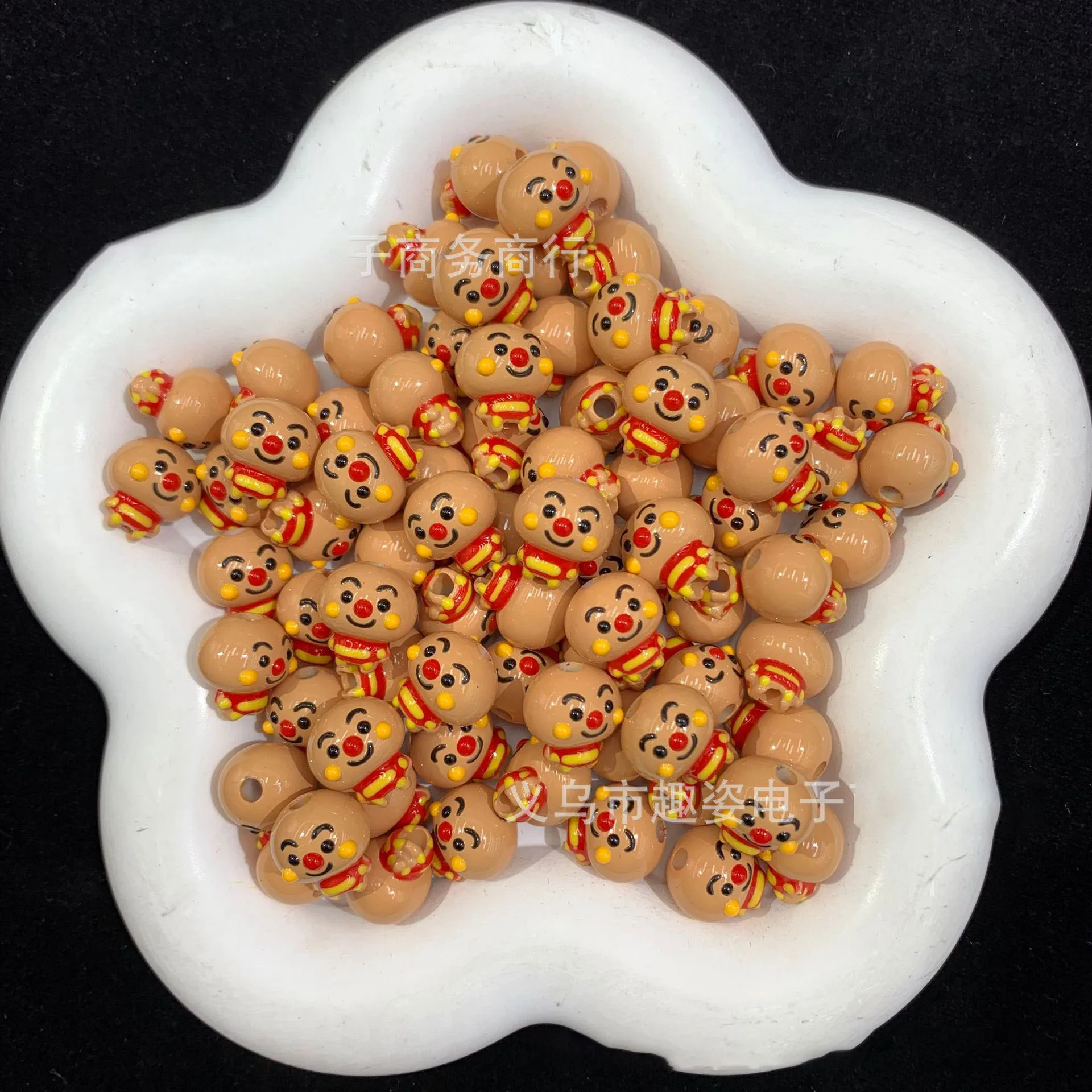 10pcs for Anpanman Hand-painted through-hole beaded DIY mobile phone chain keychain beaded pen accessory material ﻿