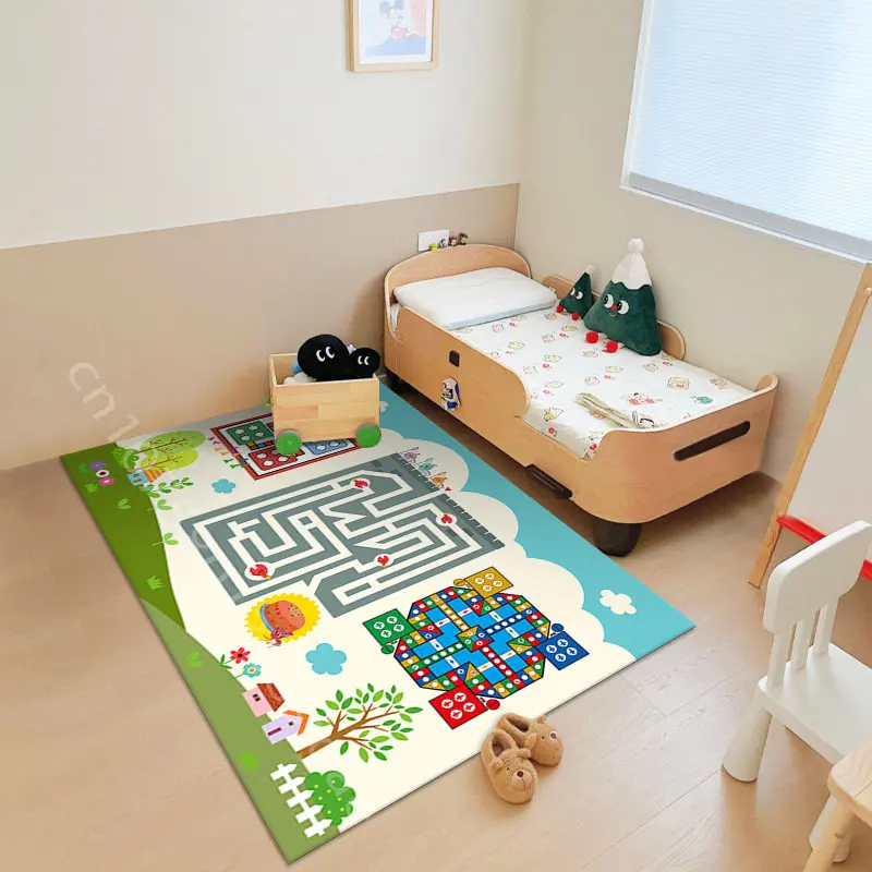 

Cartoon Soft Carpet Early Education Floor Mats Non Slip Area Rug for Living Room Home Decoration Kids Bedroom Crawling Play Mat