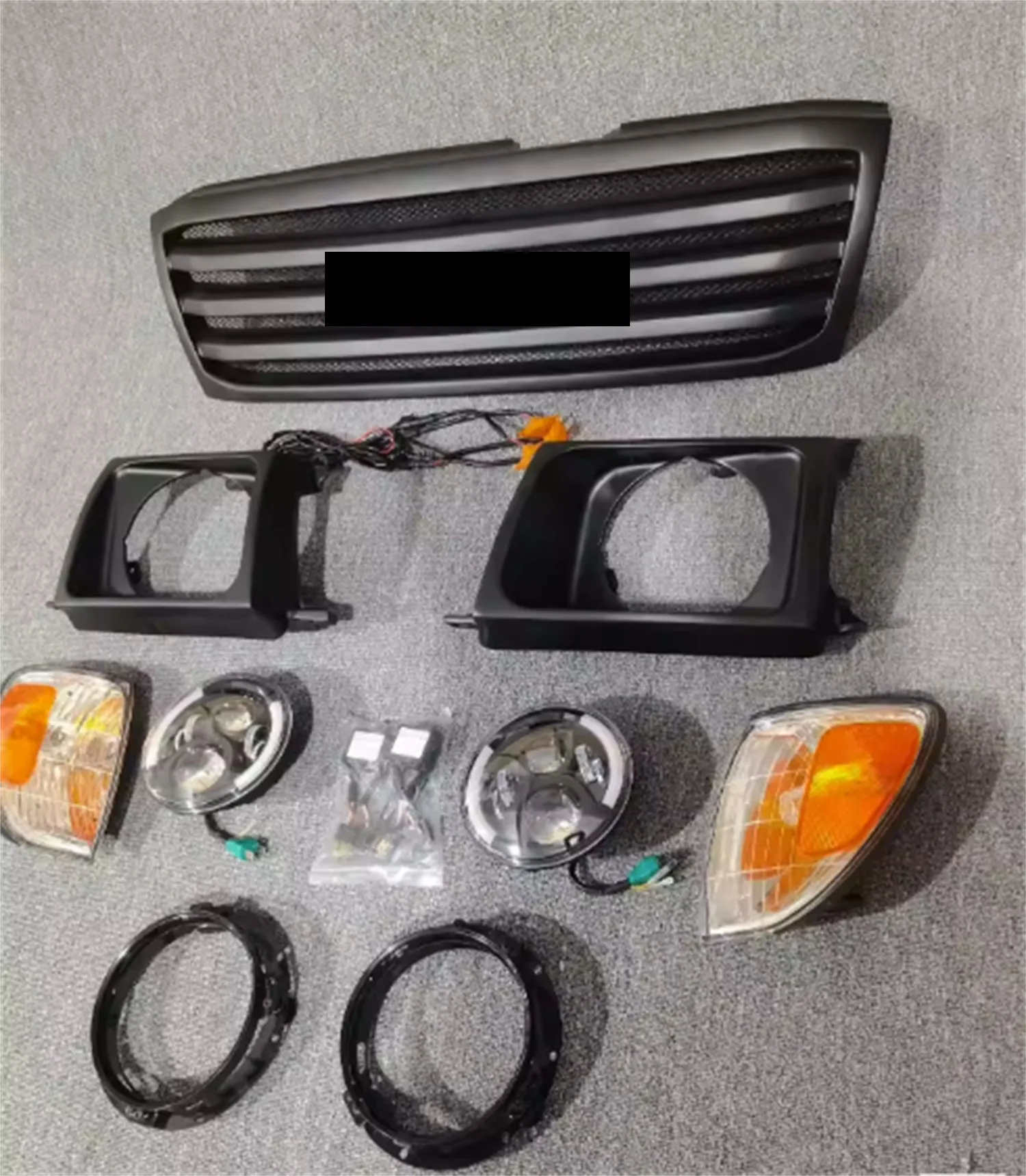 Front Bumper Grill Mask Radiator Headlight frame Turn signal Lamp Grille for Toyota LC100 4700