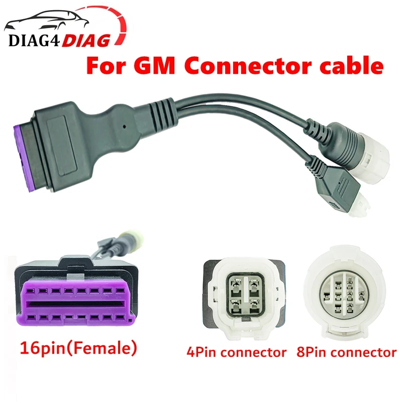 Newest OBD2 one-two extension cable Car Connector16pin for Volkswagen Audis Kodak truck dedicated for GM