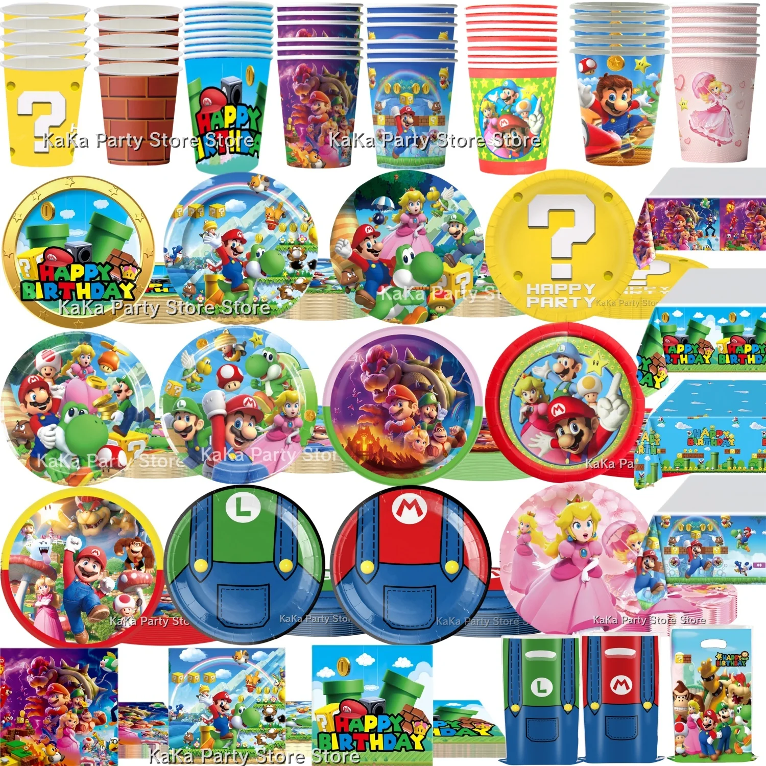 Super Mario Birthday Party Decor Mario Disposable Tableware Tablecoth Plate Cup Napkin Baby Shower Kids Boy Favor Party Supplies