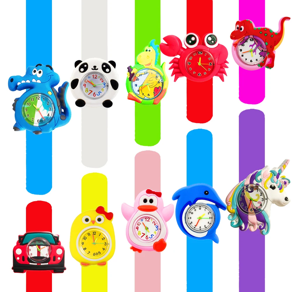 

Cartoon Animal Theme Children's Watch for Boys Girls Kids Party Prizes and Gifts Rubber Strap Quartz Wristwatch Student Clock
