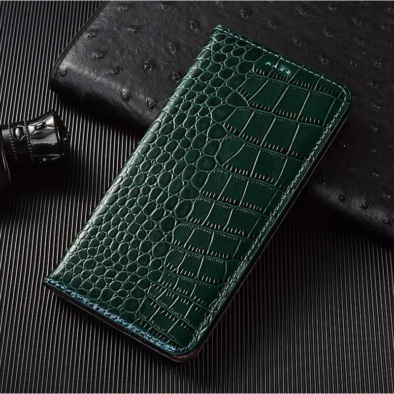 

For iPhone 13 14 15 16 17 Pro Max Plus Flip Phone Case Invisible Magnetic Genuine Premium Leather Cowhide Cover Crocodile Grain