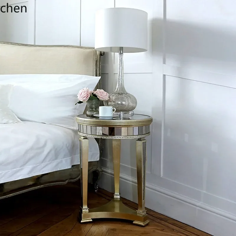 YFY  mirror furniture, living room, sofa side, glass small side table, phone number, small round table
