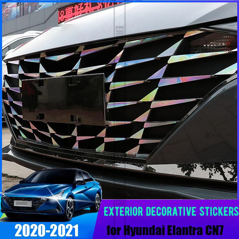 

Декоративная пленка для Hyundai Elantra CN7 20 21, изменение цвета оконного колеса, передний бампер автомобиля в сетке, индивидуальность