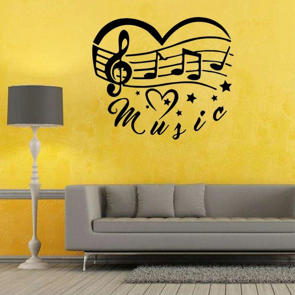 Musical Note Wall Sticker Removable Decal Stickers Living Room Large Paper