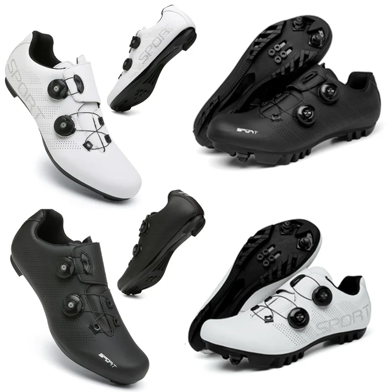 

Men Ultralight Cycling Shoes Self-Locking Racing Road Bike Shoes MTB Flat Sneakers Bicycle SPD Cleat Sport Shoes