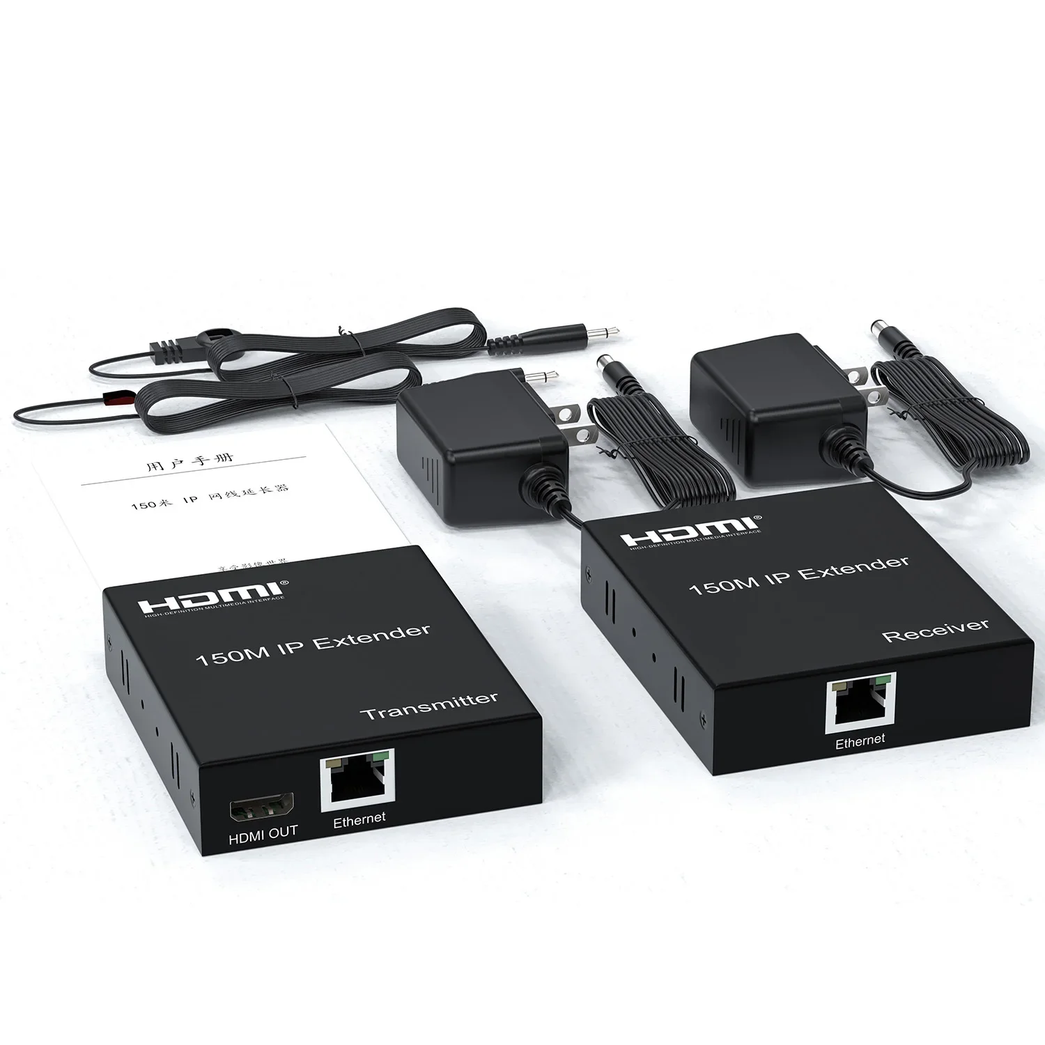 HDMI 루프 포함 IP 익스텐더, HDMI RJ45 이더넷 익스텐더, 비디오 송신기 리시버, Cat5e Cat6 케이블, 1-멀티, 1080p, 150m