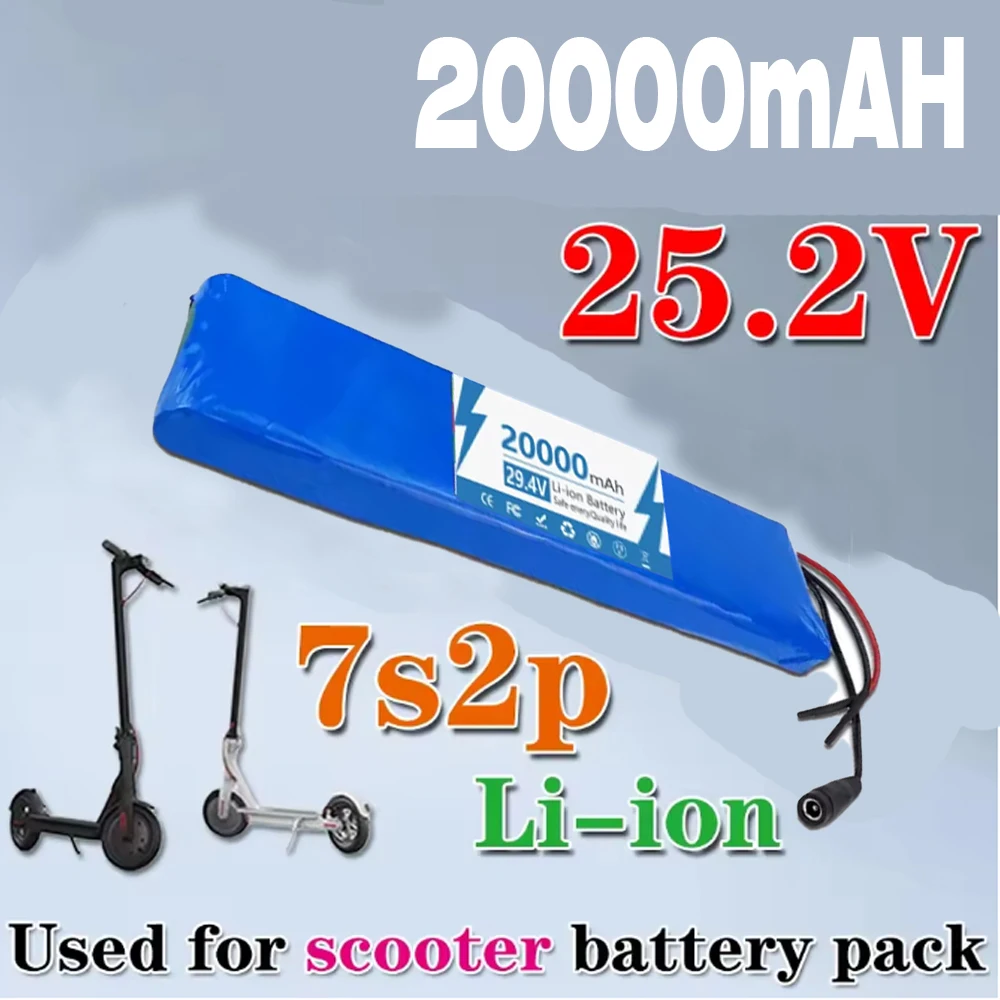 

7S2P 25.2V 18650‍♂️rechargeable lithium battery pack with BMS built-in battery suitable for 29.4V‍♂️electric scooter battery