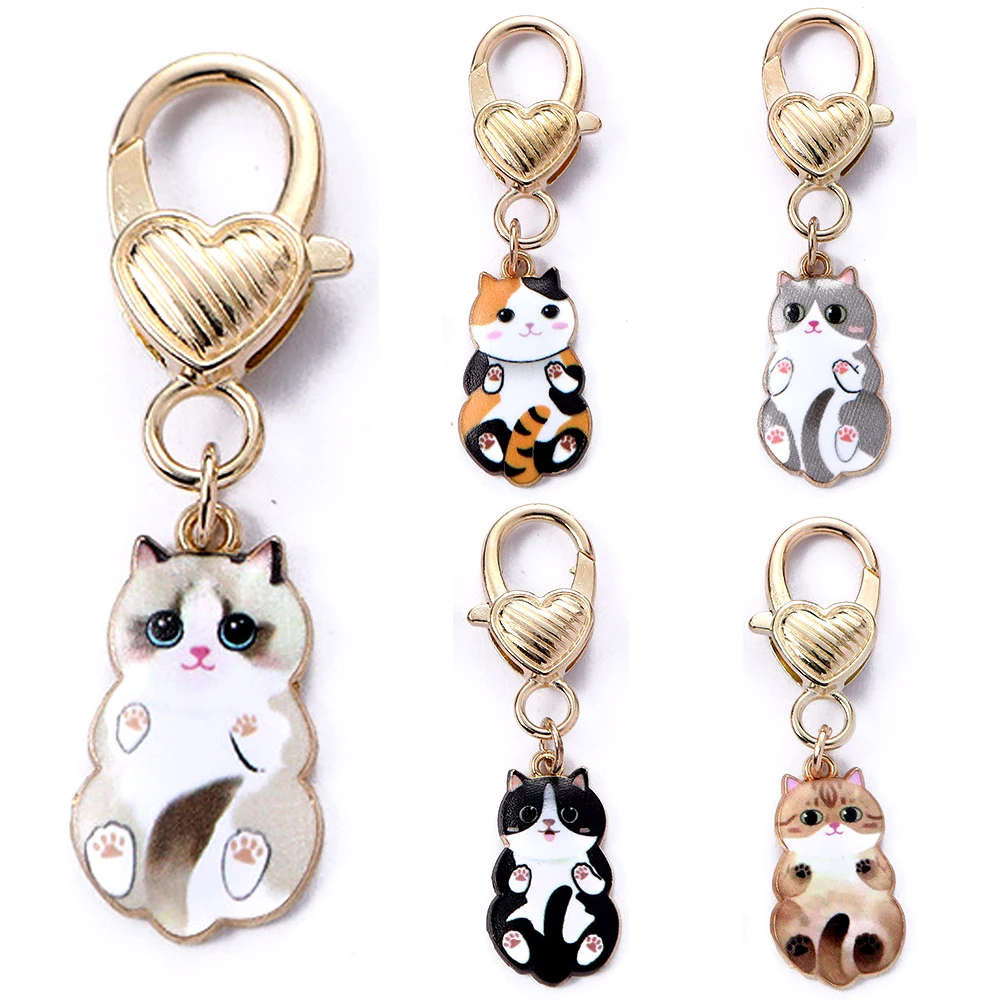 Simpatico cartone animato gatto portachiavi ciondolo per animali domestici portachiavi per donna uomo portachiavi per auto auricolari accessori per borse amico coppia regalo