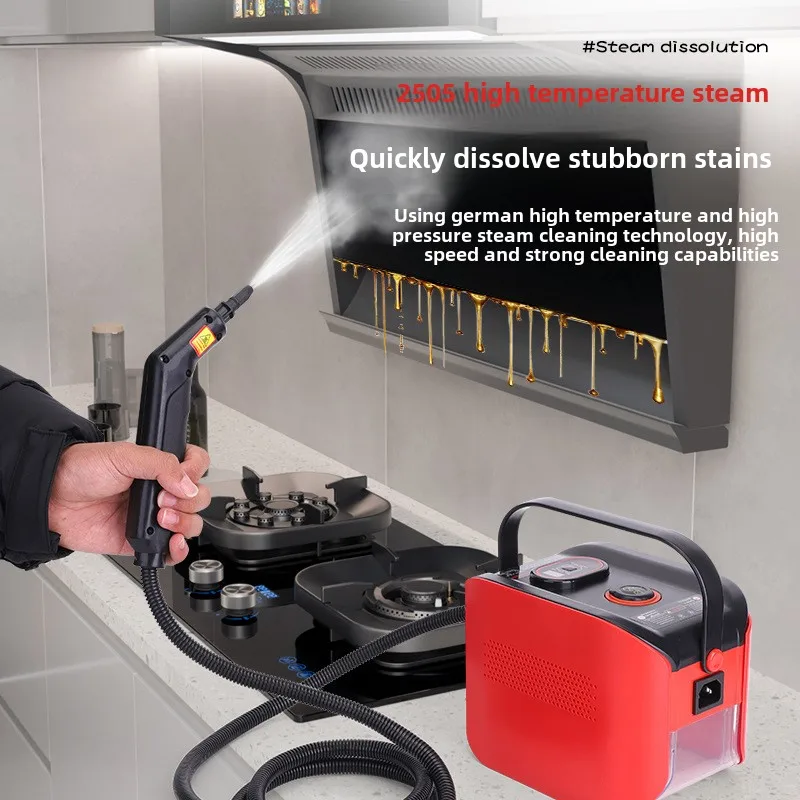 منظف بخار احترافي بدرجة حرارة عالية مع خزان مياه 1200 مل لشحوم المطبخ والبقع وتطهير الضغط والاستخدام المنزلي