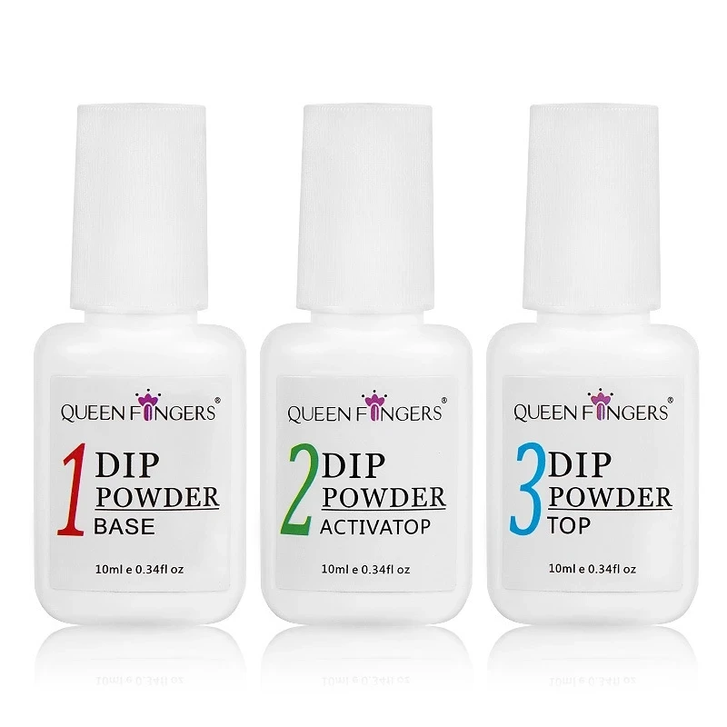 1 Bottle Dipping Powder System Liquid Base, Activator, Top, Brush Saver Clear 10ml Nail Art Manicure Gel Polish Natural Dry Gel