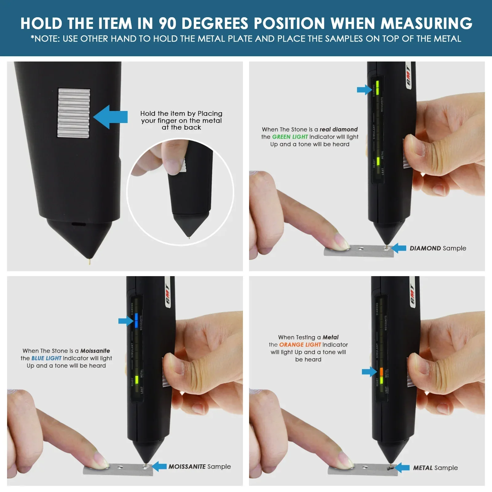 Professional Combo Tester Diamond Moissanite Gemstone High Accuracy Tester 2pt Jewelry Identifier Tool (OEM)