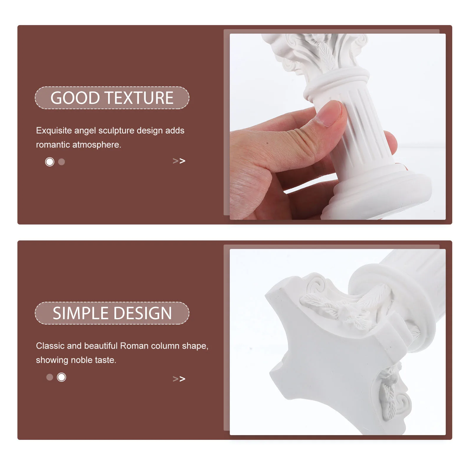 

Resin Roman Pillar Candlestick Column Shape Ideal for Window Display Mini DIY Layout Cozy Atmosphere