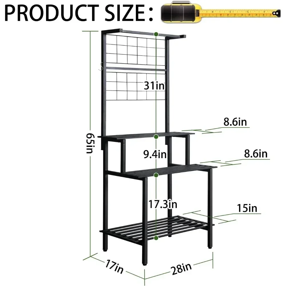 Metal Plant Rack Flower Pot Organizer Outdoor Shelf for Multiple PlantsTall Plant Stand With High Loading Capacity Stair Planter