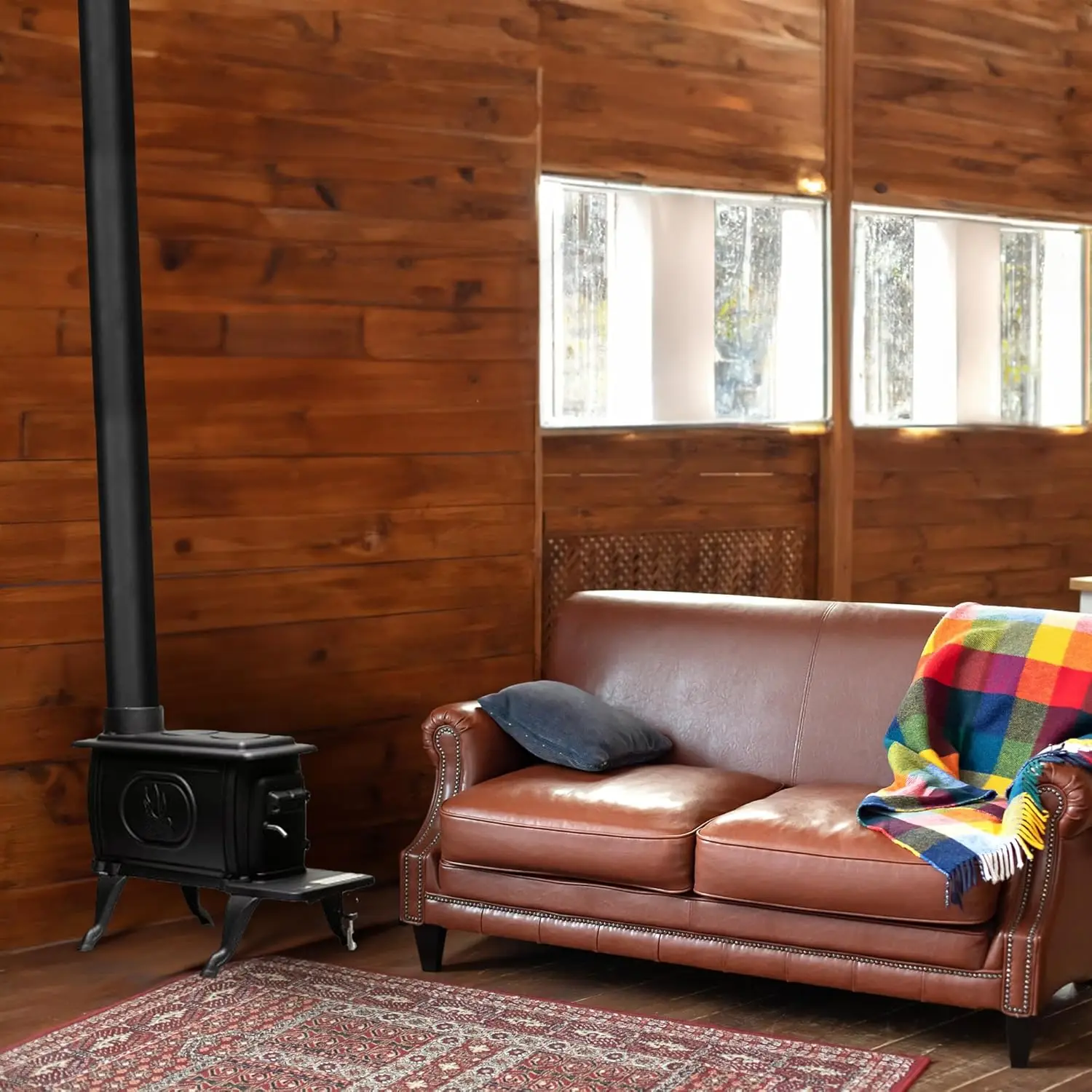 Cast Iron Wood Stove with Cool Touch Safety Handle, Heats up to 54,000 BTUs image 5