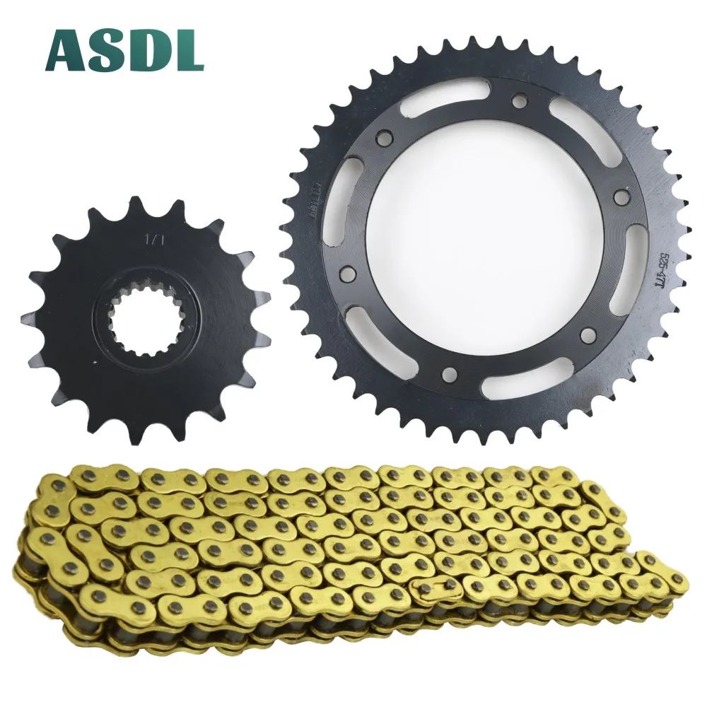 

525 17T 47T Motorcycle Transmission Chain and front rear sprocket set for BWM F800 GS K72 Adventure Triple Black Trophy 08 - 17