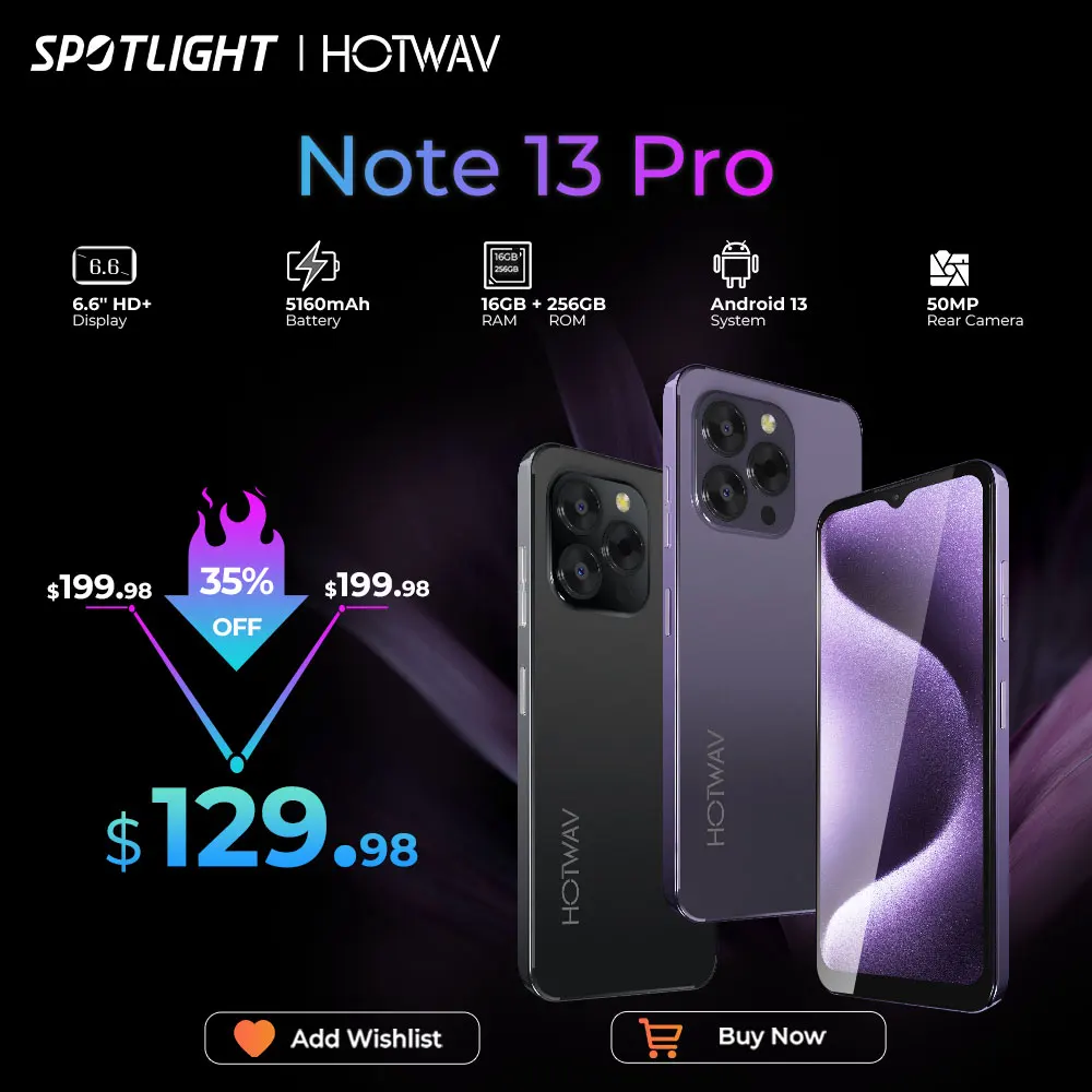 estreia mundial hotwav note 13 pro smartphone 66 hd mais android 13 16gb mais 256gb octa core celular 50mp 5160mah celular 01