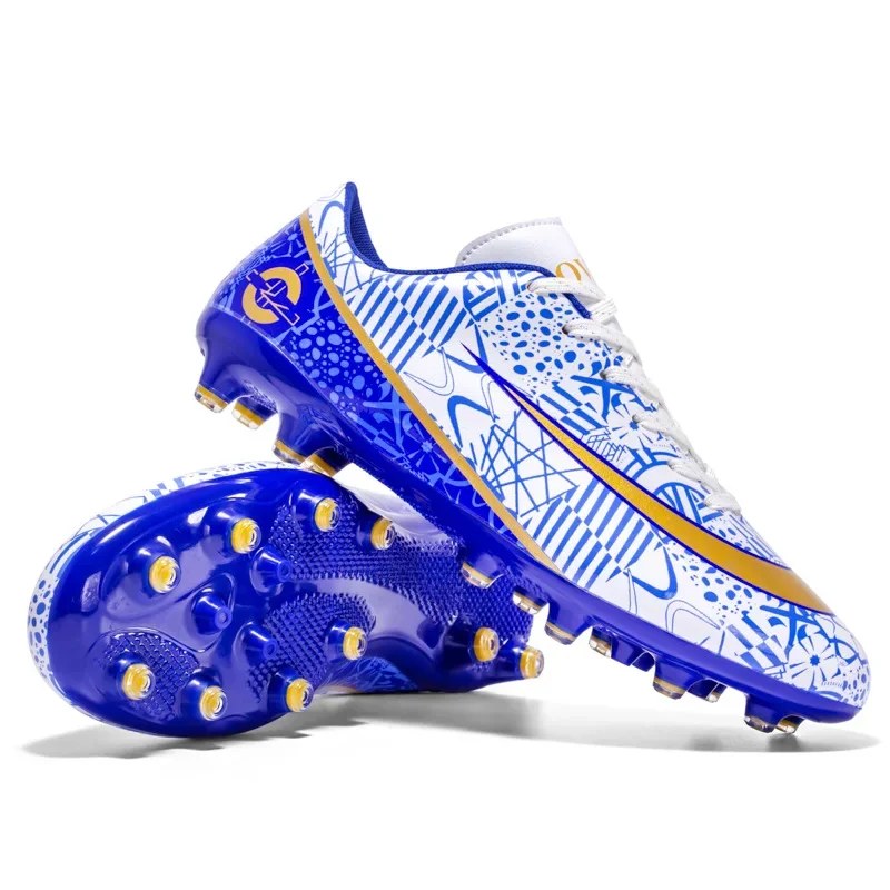 New Men's Football Boots High Quality Lace-up Support Shock-absorbent Futsal Soccer Shoes Impact-resistant Sneakers