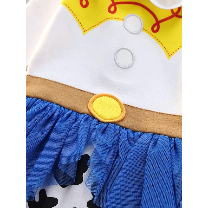 Princesa Jessie, vestido de princesa para niñas pequeñas, mono, mameluco, disfraz de cumpleaños de Halloween con diadema, talla 0-18 meses