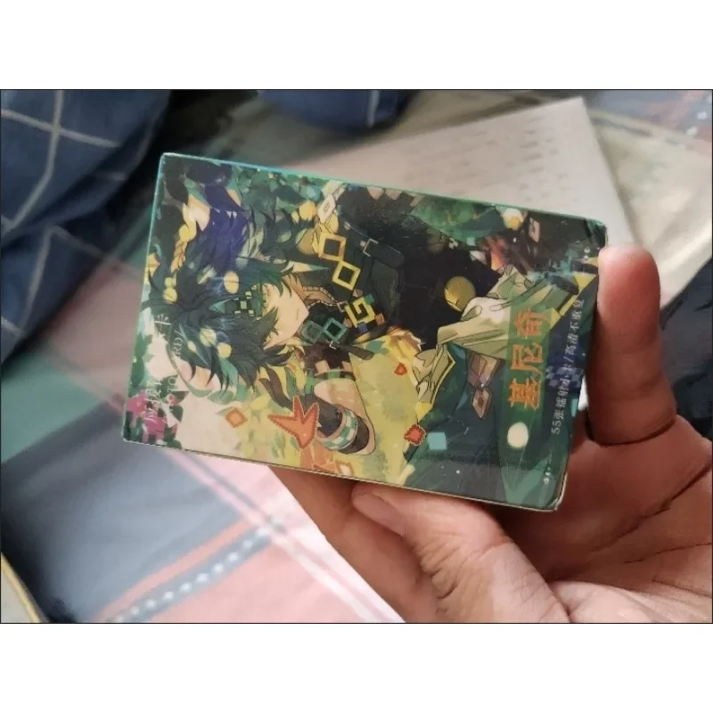 55Pcs/Pack Game Laser Card Mavuika Pyro Archon Haborym Kinich Turnfire Hunt Double Sided Printing Card LOMO Anime Cards
