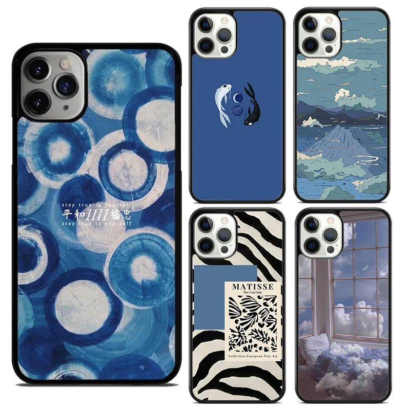 fifty shades of blue pastel Phone Case Cover For iPhone 16 15 14 11 12 mini 13 Pro Max XR XS Plus coque Shell Fundas