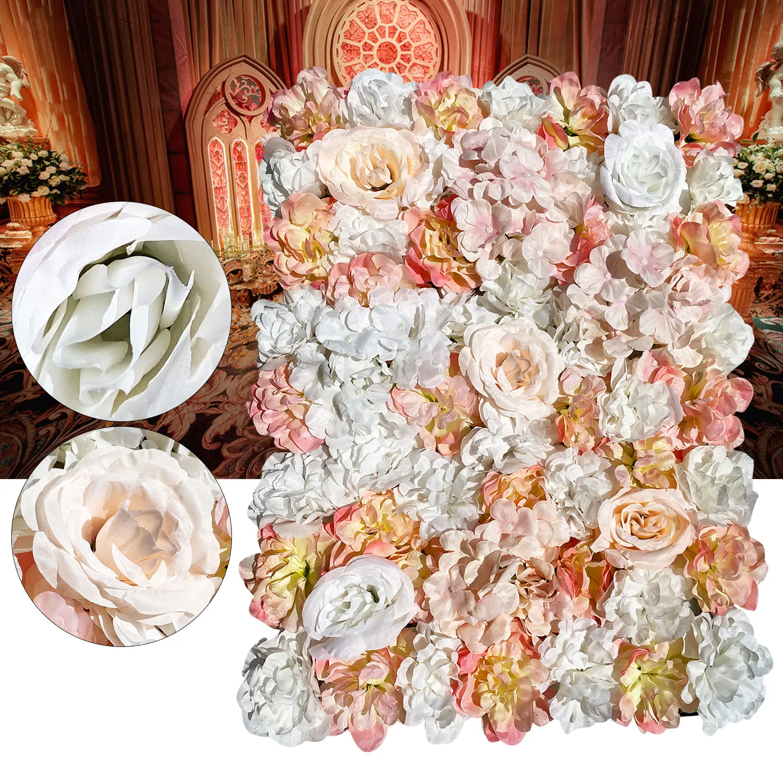 

5PCS Hot Sale Artificial Silk Flower Wall Panel Floral Backdrop For Photo Background Party Wedding Home Festival Decoration