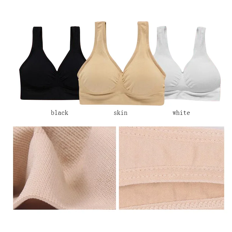 Plus Size M-5XL Seamless Sports Bras For Women Bra With Pads toBralette Push Up Brassiere Vest Wireless Active Top Underwear